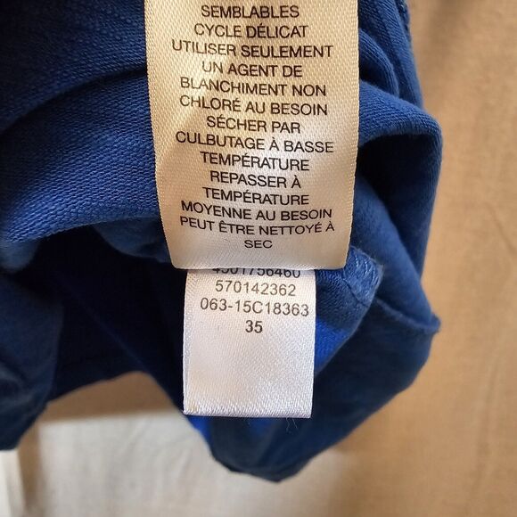 Zenergy By Chicos T-shirt Dress Blue Aqua Cowl Neck Pockets Cap Sleeves Size 1 M - Picture 8 of 10